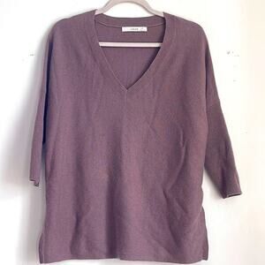 Subtle Luxury 100% cashmere 3/4 sleeve v neck sweater sz S/M